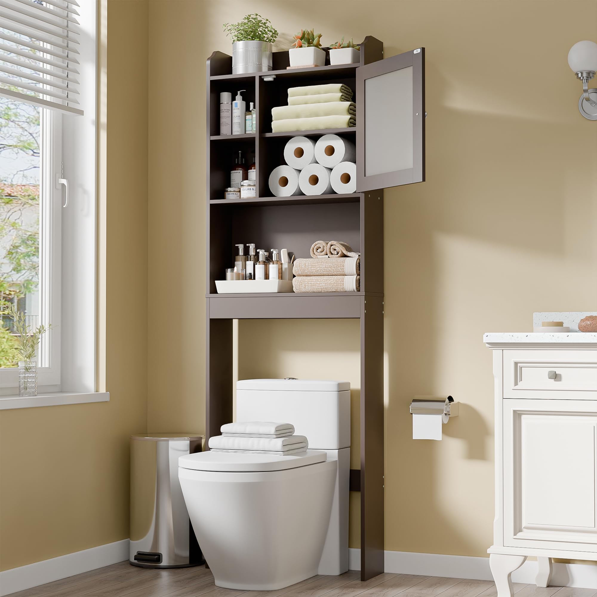 Amazon.com: SUPER DEAL Over The Toilet Bathroom Storage Cabinet