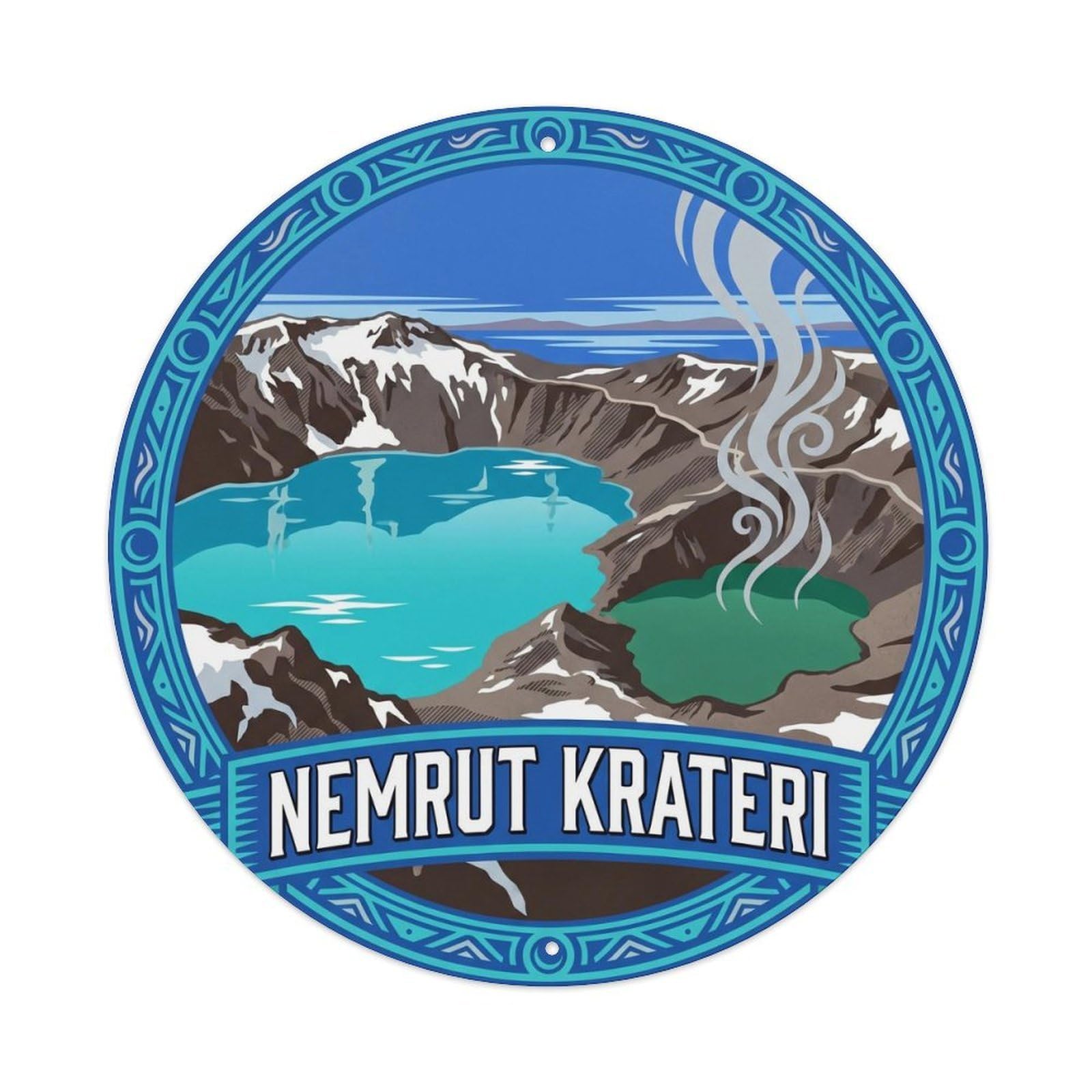 Nemrut Crater Lake Bitlis Mountain Nature Metal Tin Sign