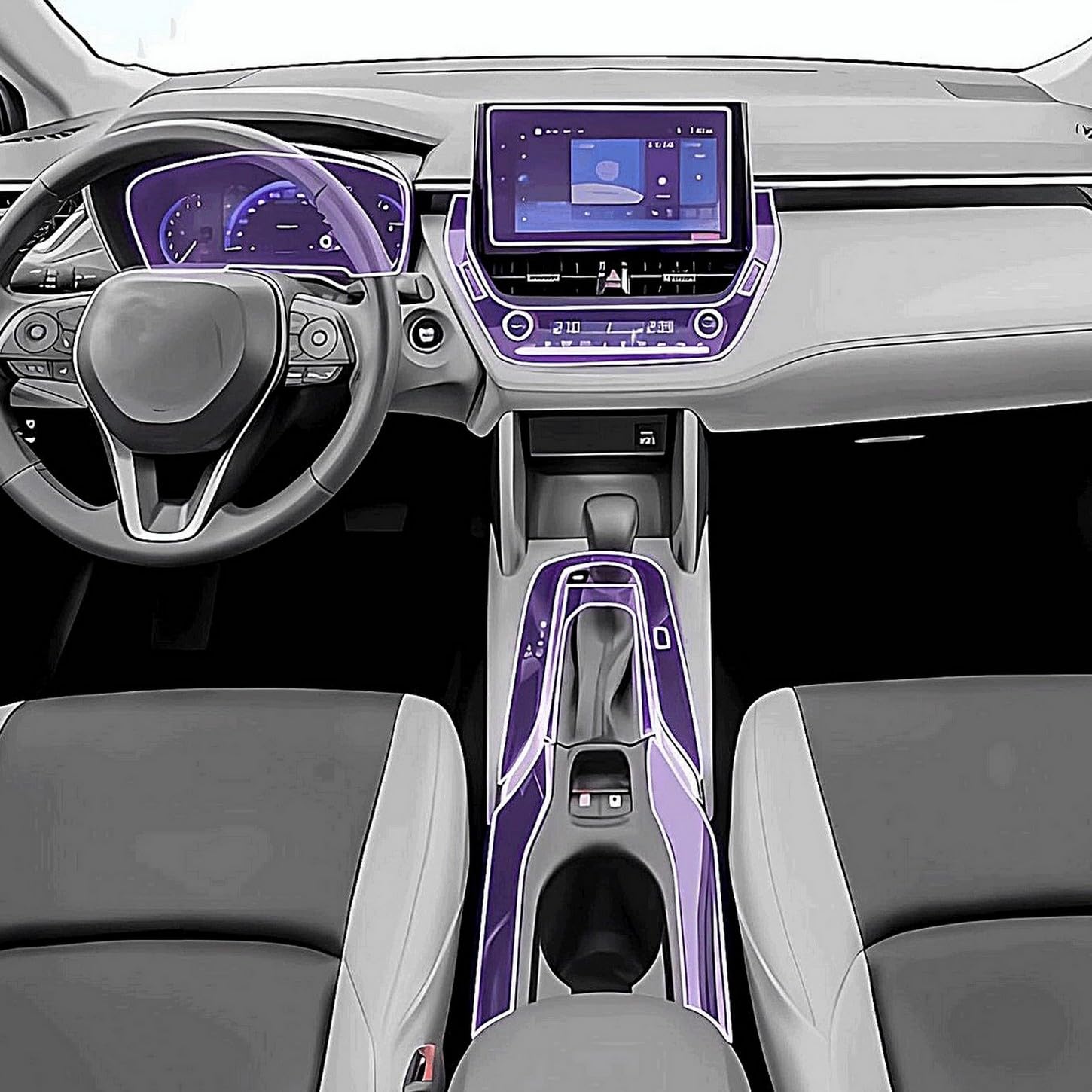 Film anti-rayures console centrale Toyota Frontlander protection transparente