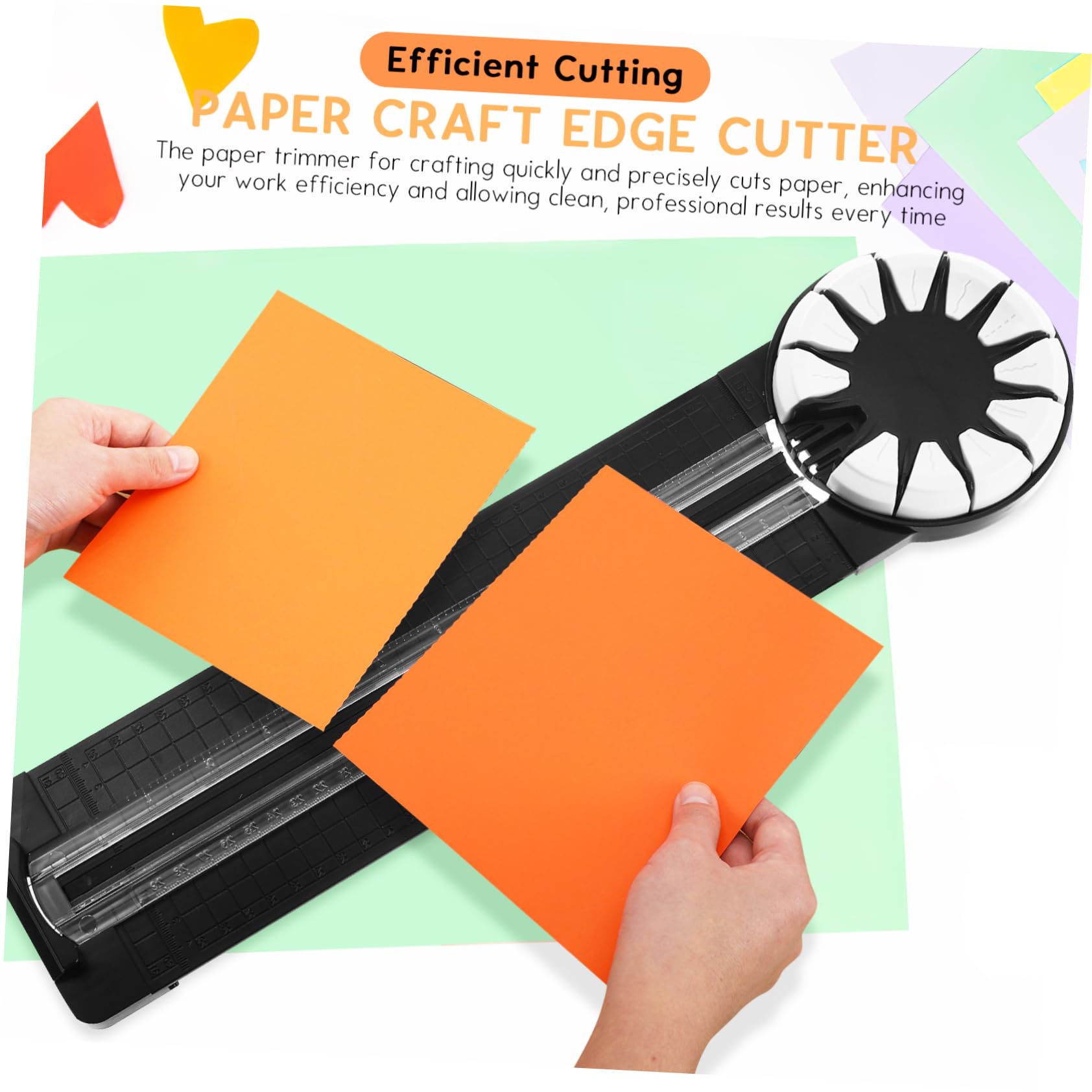 NUOBESTY Cortador de Bordes de Papel, Máquina de Corte de Plástico Negro, Alta Precisión para Fotos y Papel Grueso en Manualidades y Scrapbooking