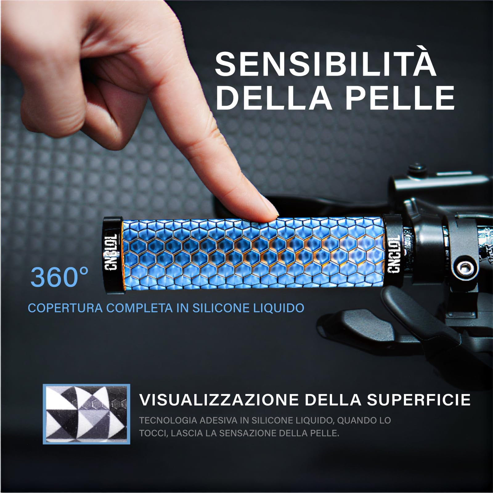 Manopole Mtb Coppia MTB BMX Manopole for manubrio da ciclismo su strada Manopole for bicicletta in gomma antiscivoloMountain Bike Lock On Manubrio for bicicletta Manopole terminali Manopole Bici (Mat