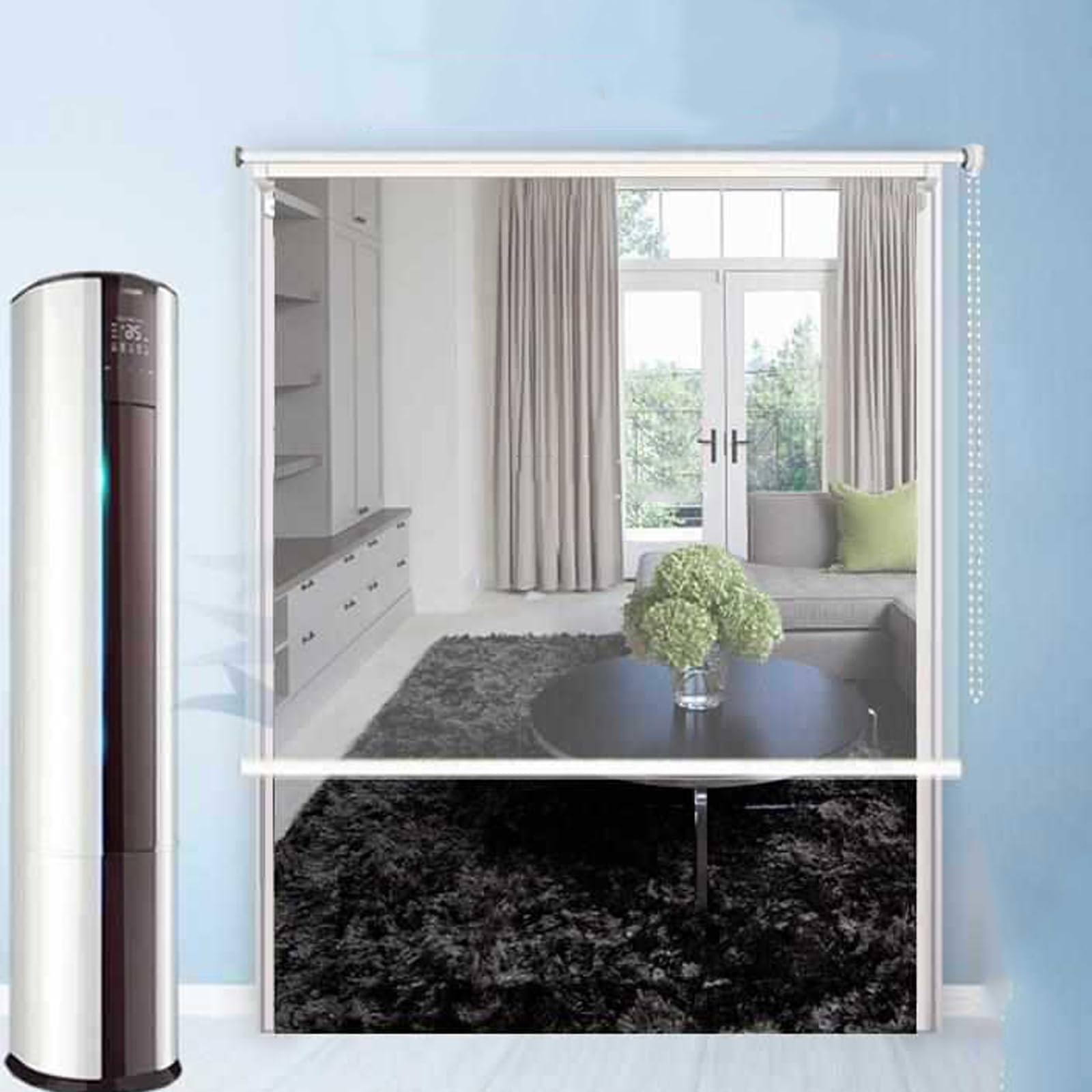 Clear Roll Up Blinds Waterproof Clear Roll Up Blinds,Garden Pavilion Roller Blinds, Waterproof PVC Plastic Outdoor Partition Curtains， Width X Height(75x80cm(29.5x31.5in))