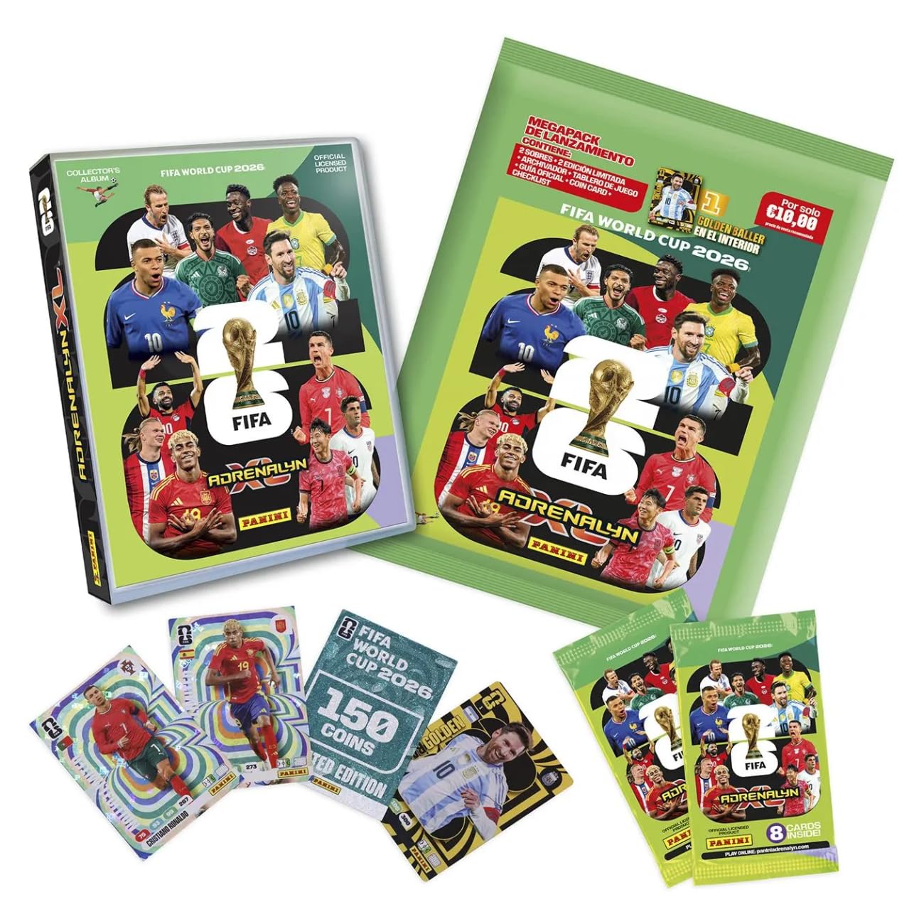 Album Adrenalyn XL World 2026 | Megapack Lancio Adrenalyn FIFA World Cup 2026 con carte da calcio, raccoglitore e buste | Album di carte Calcio Coppa del Mondo Panini