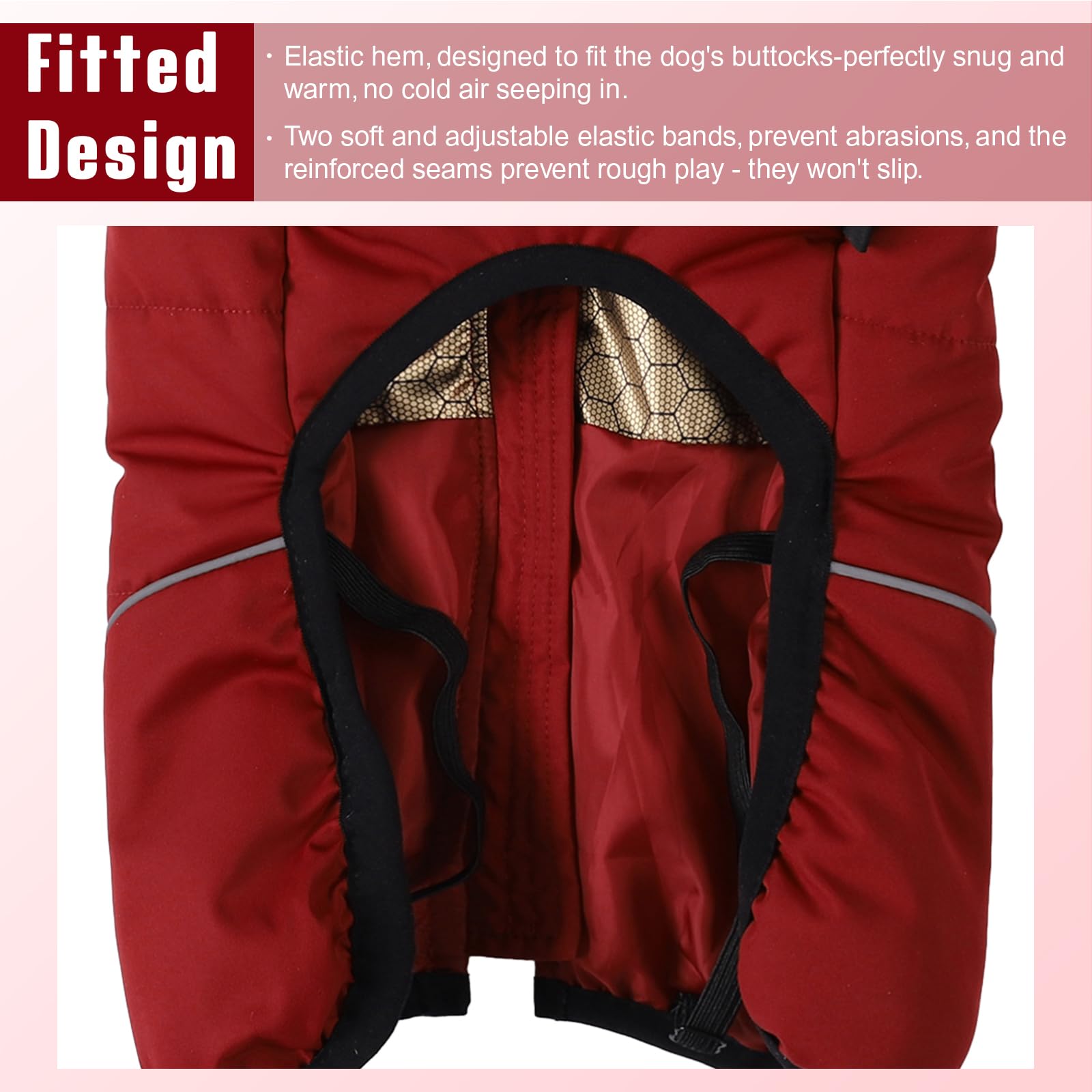 Poseca Ropa de invierno para perros con arnés ajustable y duradero, reflectante, impermeable, ligera y resistente al desgaste, forro de tela de calefacción de grafeno, abrigos y chaquetas