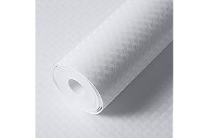 White Drawer Liner, Cuttable & Washable Shelf Liners for Kitchen Cabinets Refrigerator...