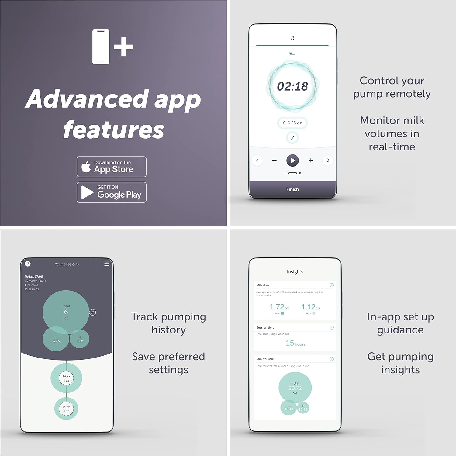 Elvie Pump (Double) Smart Wearable Electric Breast Pump | Hands-Free Portable Breast Pump with App & 2-Modes | The Smallest Quietest Smartest Wearable Pump : Baby