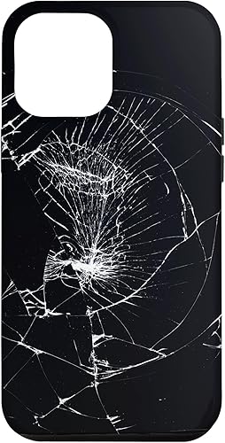 Vista 70 de iPhone 12/12 Pro - Funda negra con diseño roto falso, disuasorio de robo