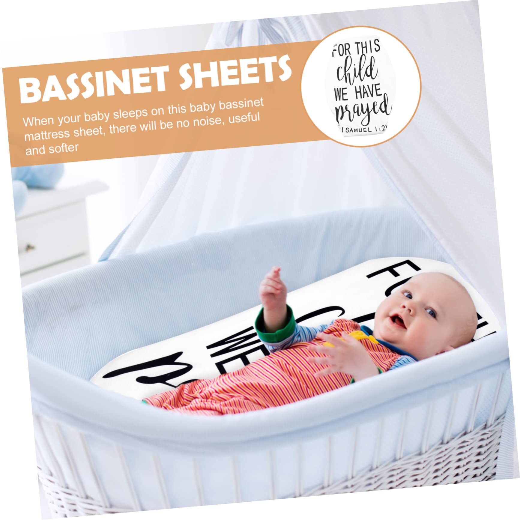 Hemoton Comfortable Bassinet Bed Sheet Fitted Cradle Sheet for Breathable Easy to Clean Design for Showers