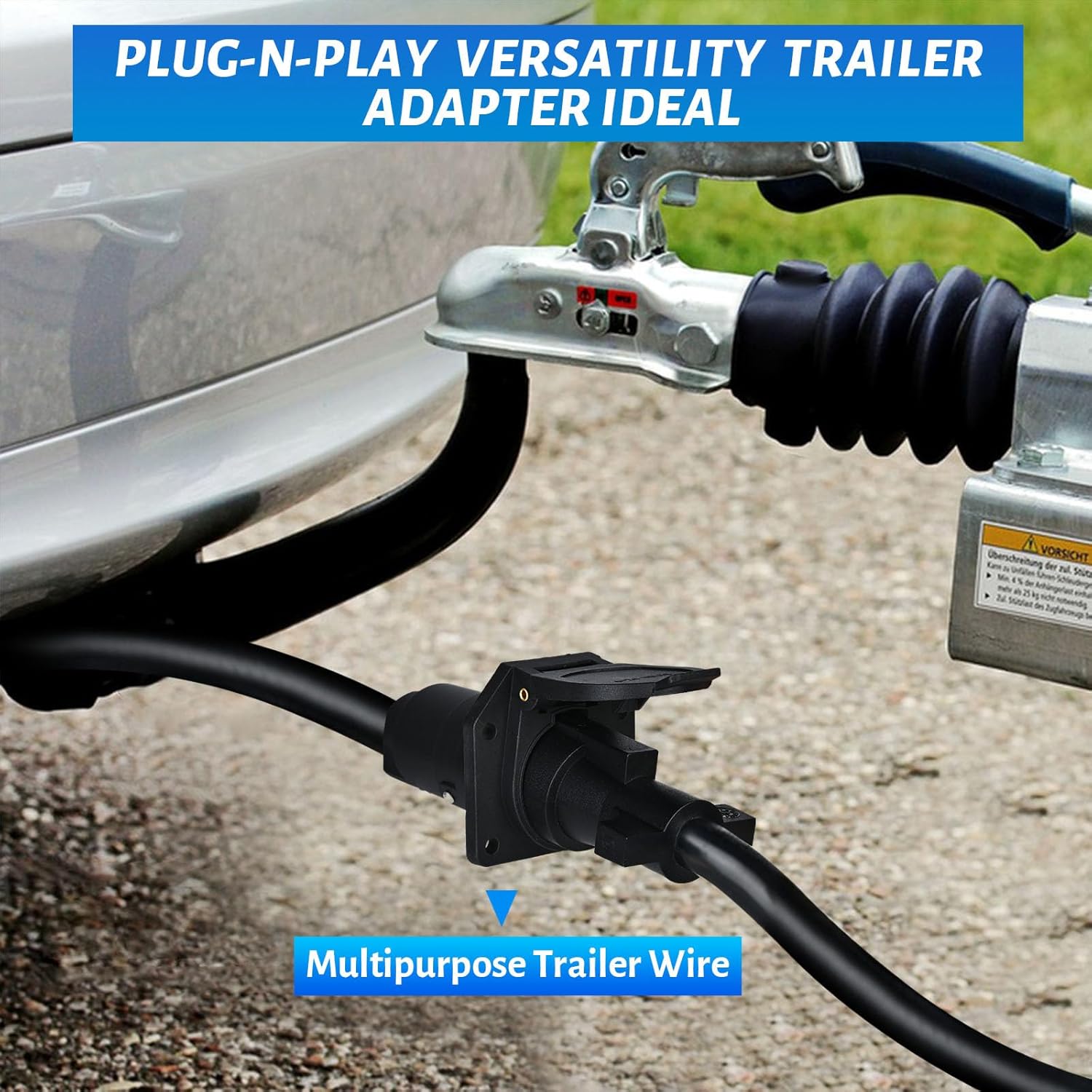 1FT 7 Way Trailer Plug Y Pigtail Splitter Double Brasse 7 Pin Extension Dual Female 7 Way Trailer Wire Y Splitter 7 Blade Gooseneck Wiring Harness