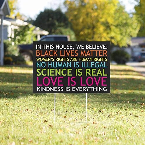 Miniatura 2 de Black Lives Matter - Letrero de patio de 12 x 18 pulgadas, impresión UV de doble cara, resistente a la intemperie, cartel de plástico corrugado