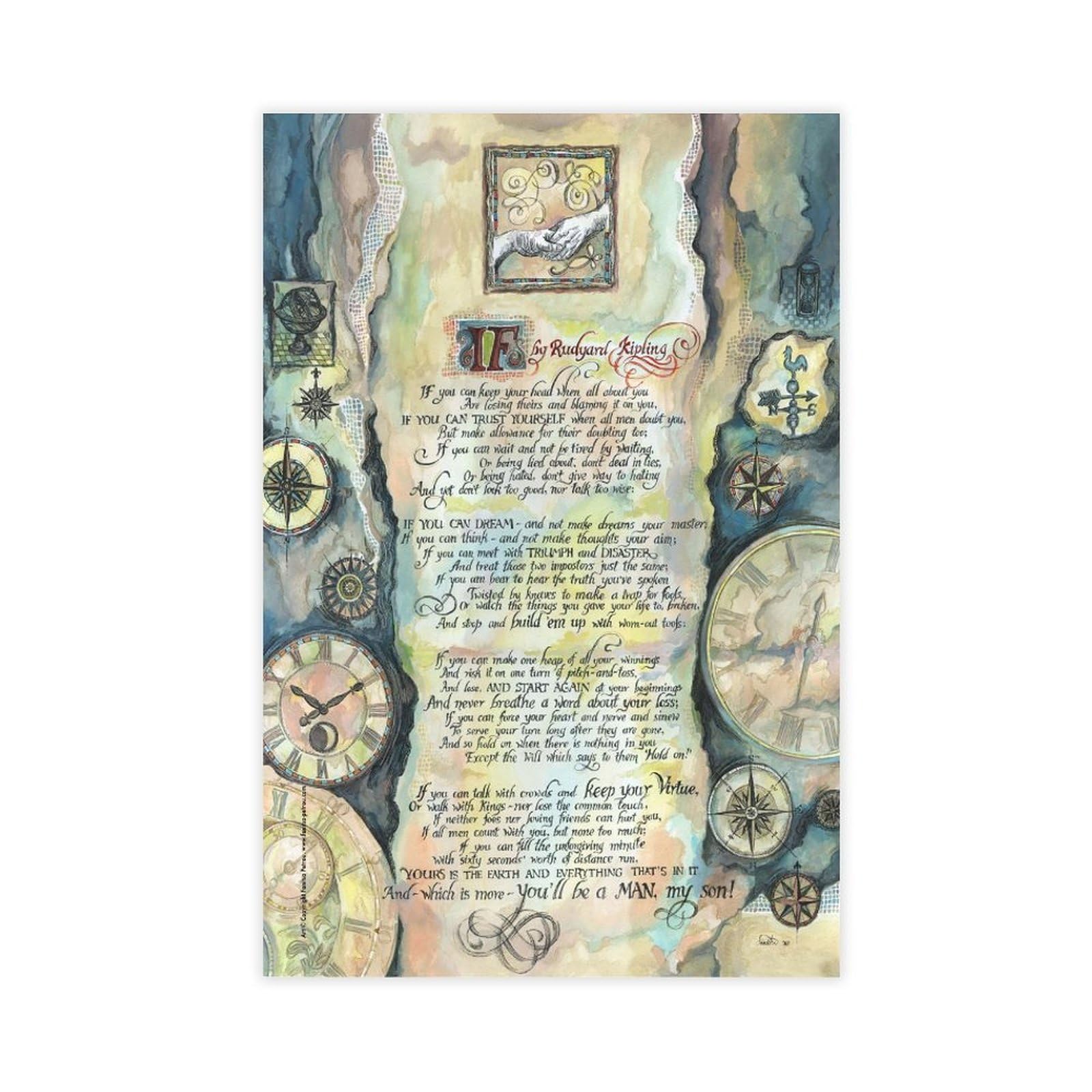 Neohi Unframe-Style Canvas Modern Painting If Rudyard Kipling Motivational Poster Nordic Medieval Canvas Wall Art Posters And Prints Room Aesthetic Bedroom Office Decor 20X30inch(50X75cm)