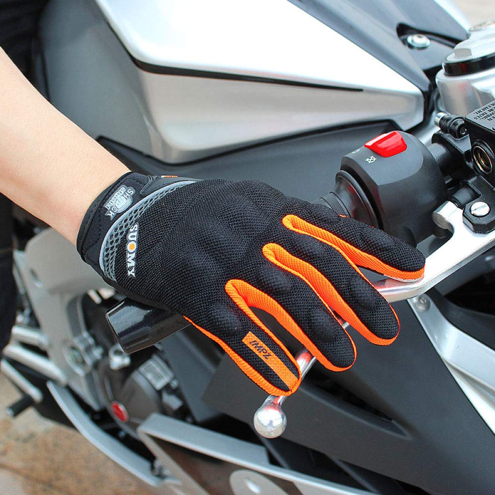 Guantes De Ciclismo con Dedo Completo, Pantalla Táctil Ligera Y Transpirable, para Ciclismo Caza Senderismo Escalada Deportes Al Aire Libre, Unisexo,Orange-L