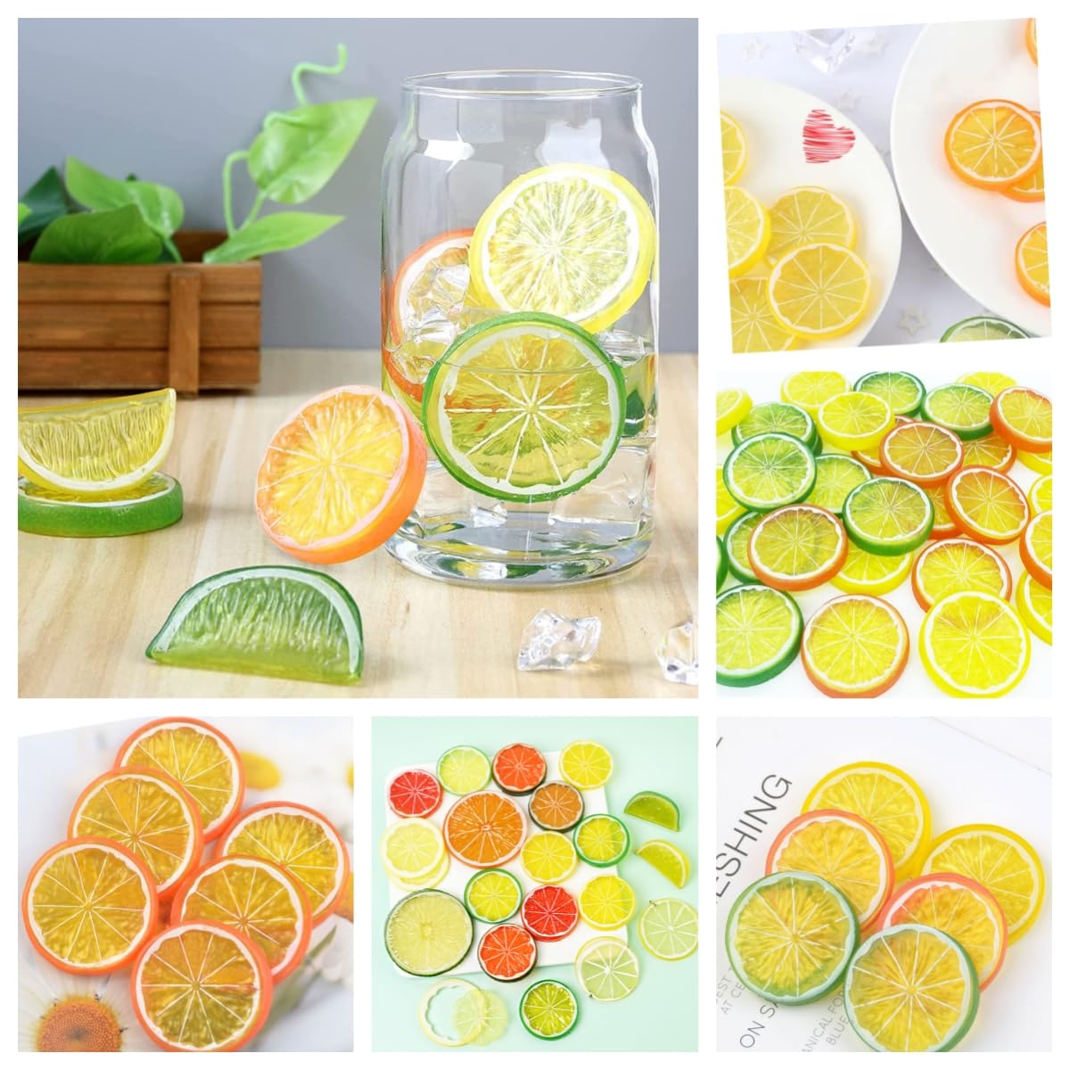 Limones Decorativos 30 Rodajas De Limón Artificial - Decoración Realista Para Cocina, Fiestas O Fotografía Adornos Mesa Fin De Año