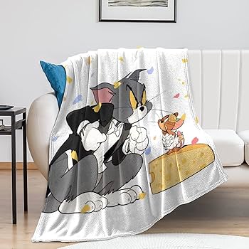 トムジェリ　お昼寝タオルケット お昼寝ケット トムとジェリー 85×115cm 綿100％ ブランケット おひるね