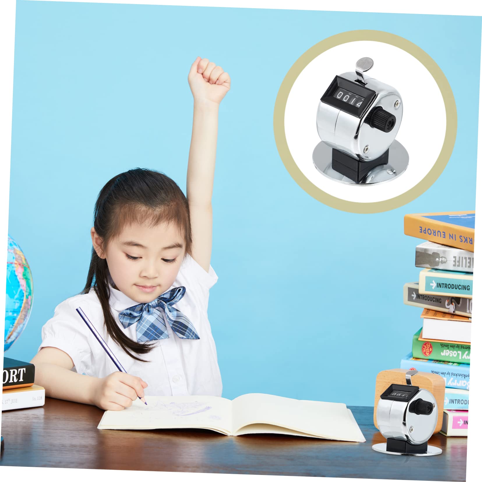 Toyvian 2Pcs Handheld Tally Counter Portable Metal Counting Clicker for Students Events and Activities Up for School Golf and Competitions