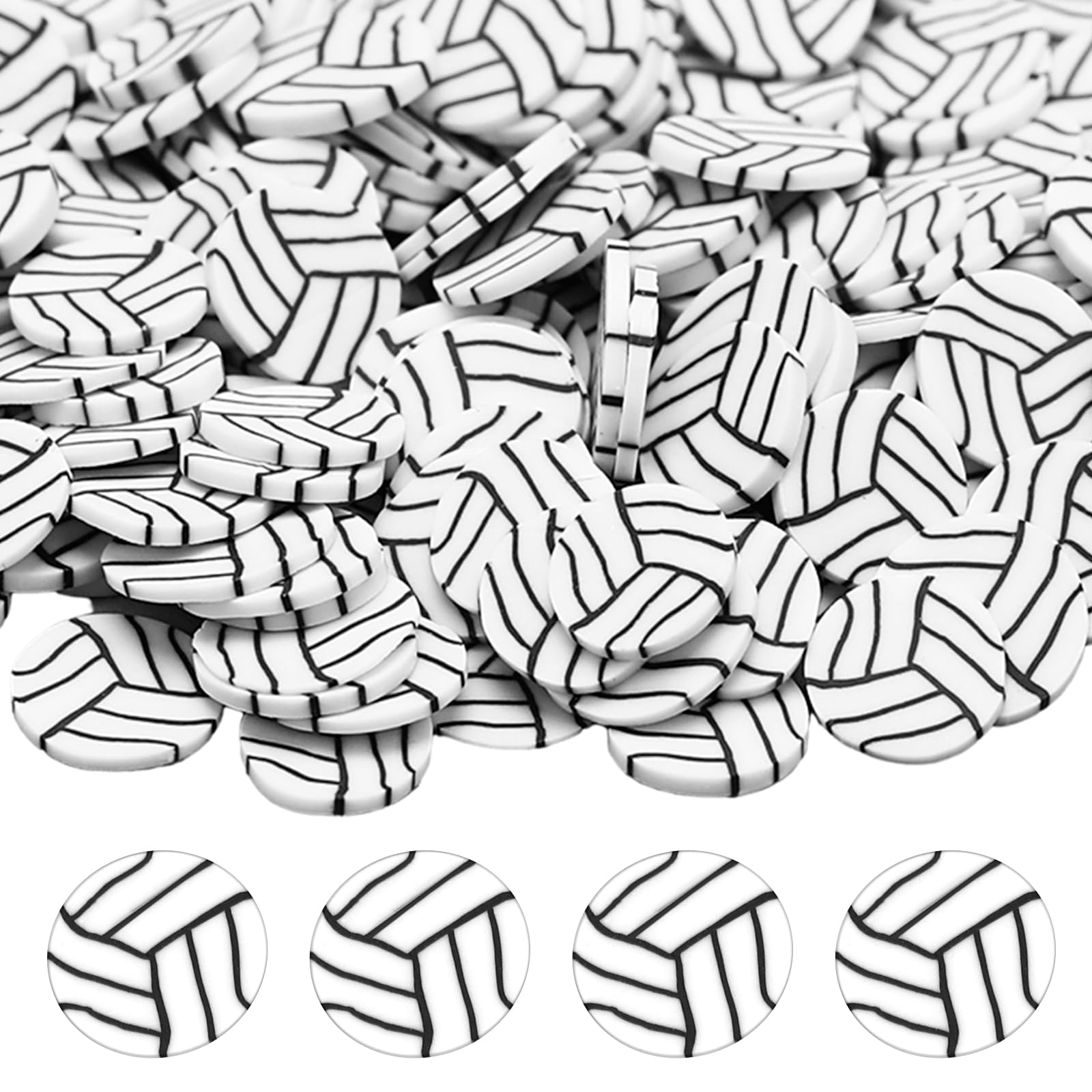 Weysat 60g Mini Volleyball Polymer Clay Slices 0.2 Inch for Nail Art DIY