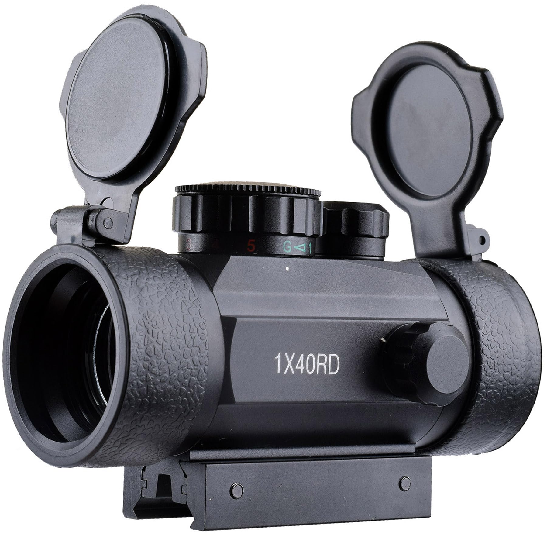 Tactical 1x40mm Reflex Red Green Dot Sight Riflescope with Free 11mm & 20mm Mount Rails, Black