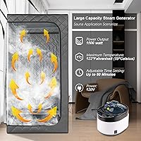 Vista 3 de 4L Large Capacity Home Sauna Steamer, Portable Steam Generator with Protection for Home Spa, Lightweight Stainless Steel Pot with Timer&Gear Display