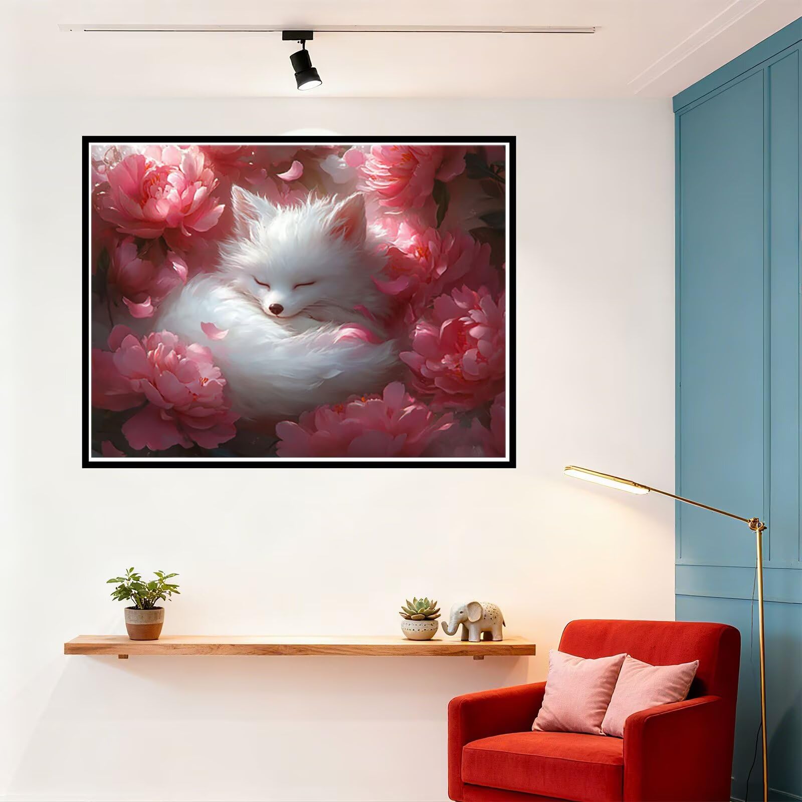 Blume Malen Nach Zahlen Erwachsene Tier Malen Nach Zahlen Kinder ab 7, Set Erwachsene Bastelsachen Kreativ Set für Kinder Geschenke für Männer, Weihnachten Halloween Deko Ohne Rahmen 60x80cm H - 892