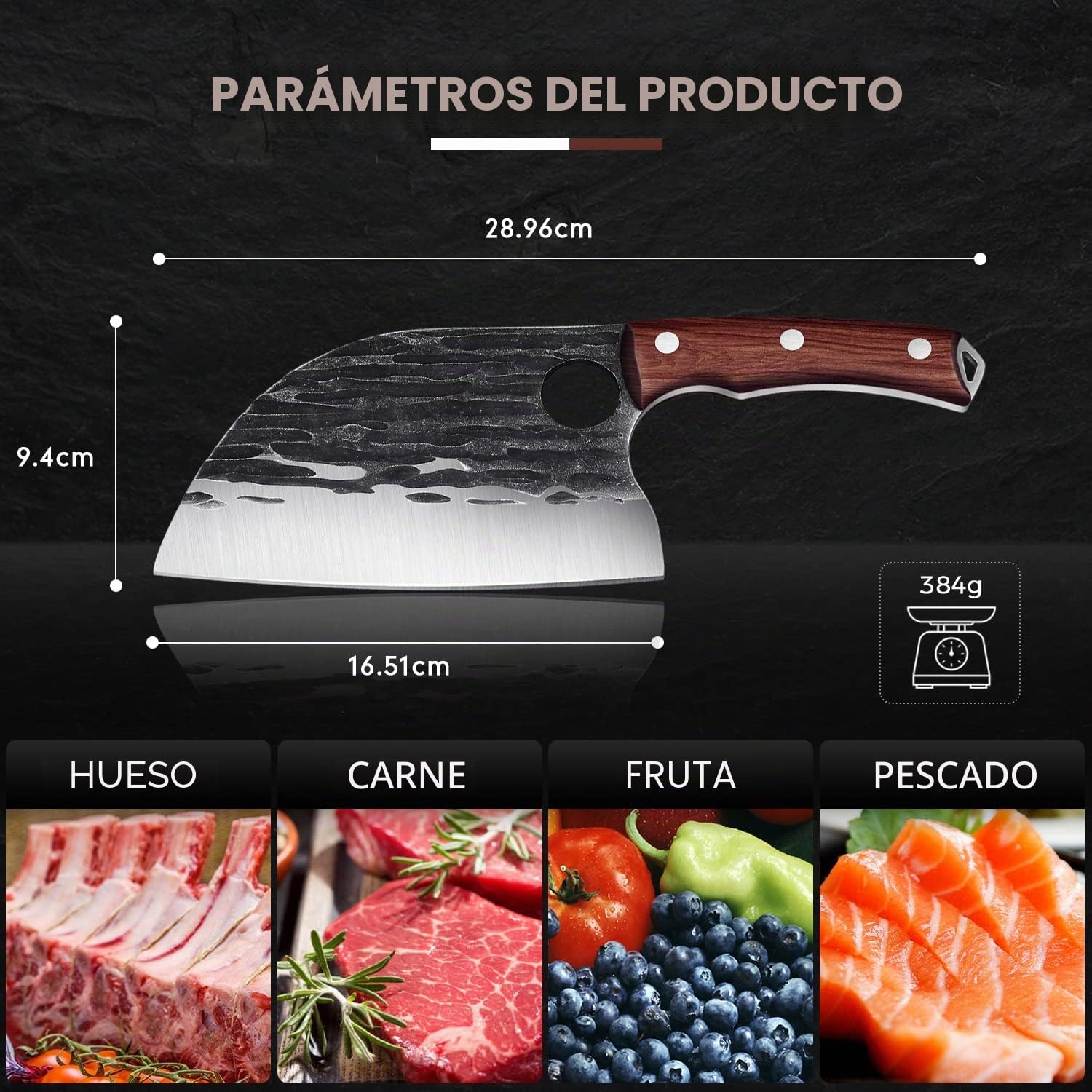 SMITH CHU Cuchillo de carnicero serbio, cuchillo de cocina forjado a mano, cuchillo de carnicero para carne, verduras, cuchillo de deshuesar afilado con correa de piel Full Tang para barbacoa