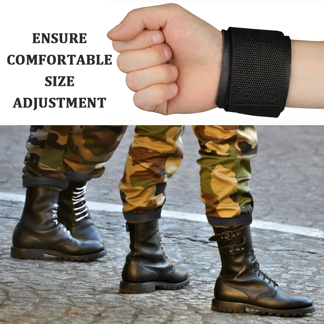 2 Paia Cinghie Elastiche Antiscivolo - Per Stivali, Pantaloni E Attivit&agrave; Outdoor