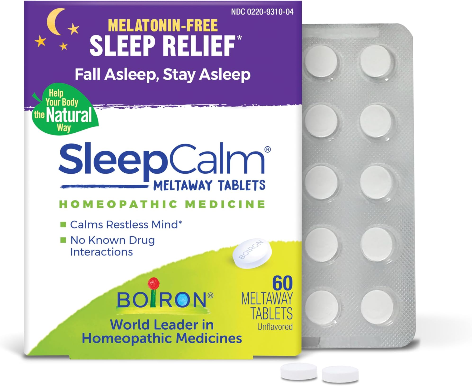 Boiron SleepCalm Sleep Aid for Deep, Relaxing, Restful Nighttime Sleep - Melatonin-Free and Non Habit-Forming - 60 Count