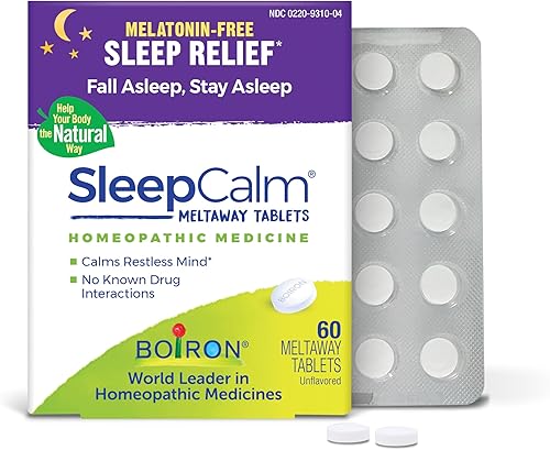 Boiron SleepCalm - Ayuda para dormir para un sueño nocturno profundo, relajante y reparador, sin melatonina y sin formación de hábitos, 60 unidades