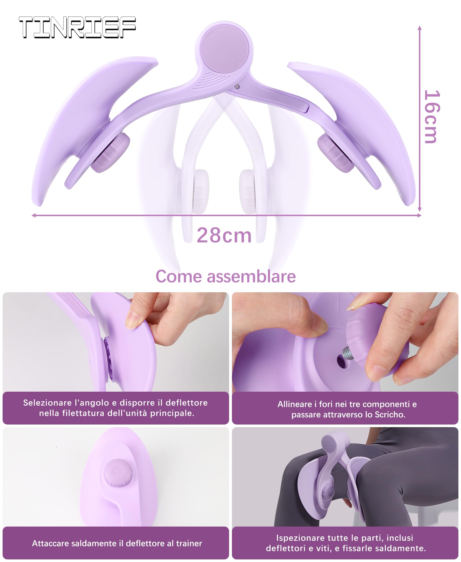 Attrezzo Interno Coscia 16KG Attrezzi Esercizi Pavimento Pelvico Muscoli Palestra in Casa Fitness Attrezzi Casa Pilates Allenamento a Casa per Addominali Glutei Arm Blaster (Violet)