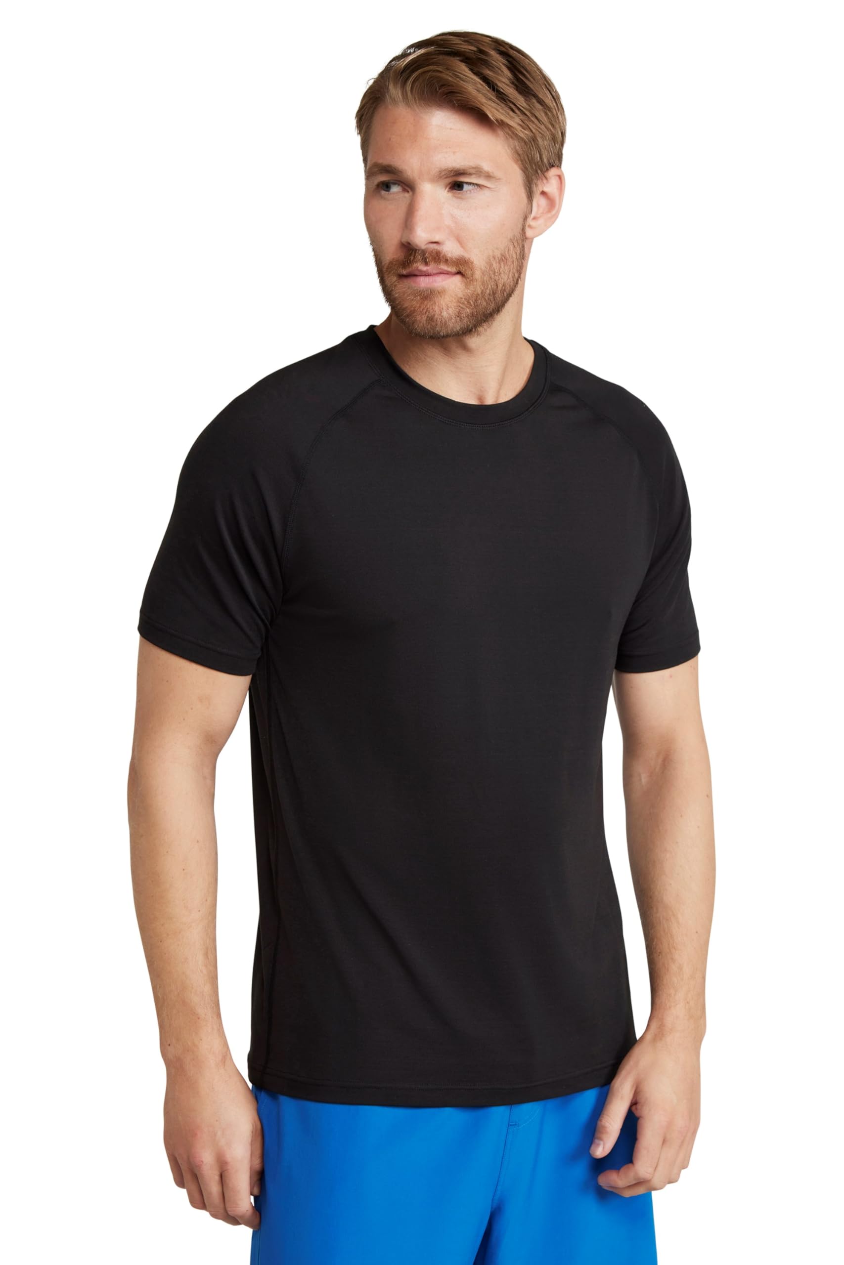 Mountain Warehouse Mens Quick Dry Active T-Shirt - Lightweight & Breathable Top with Quick Dry Properties - Spring Summer, Camping, Outdoors & Travelling Black M