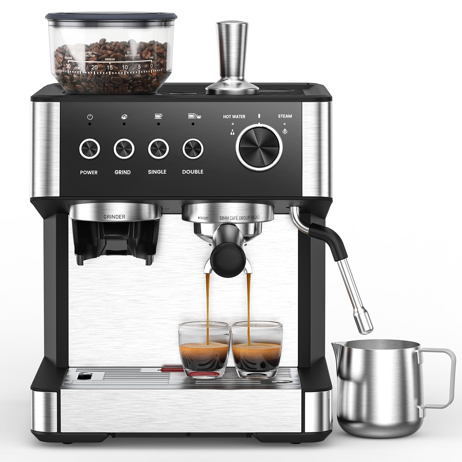 Electactic 15 Bar Professional Espresso Machine in Gloss Black