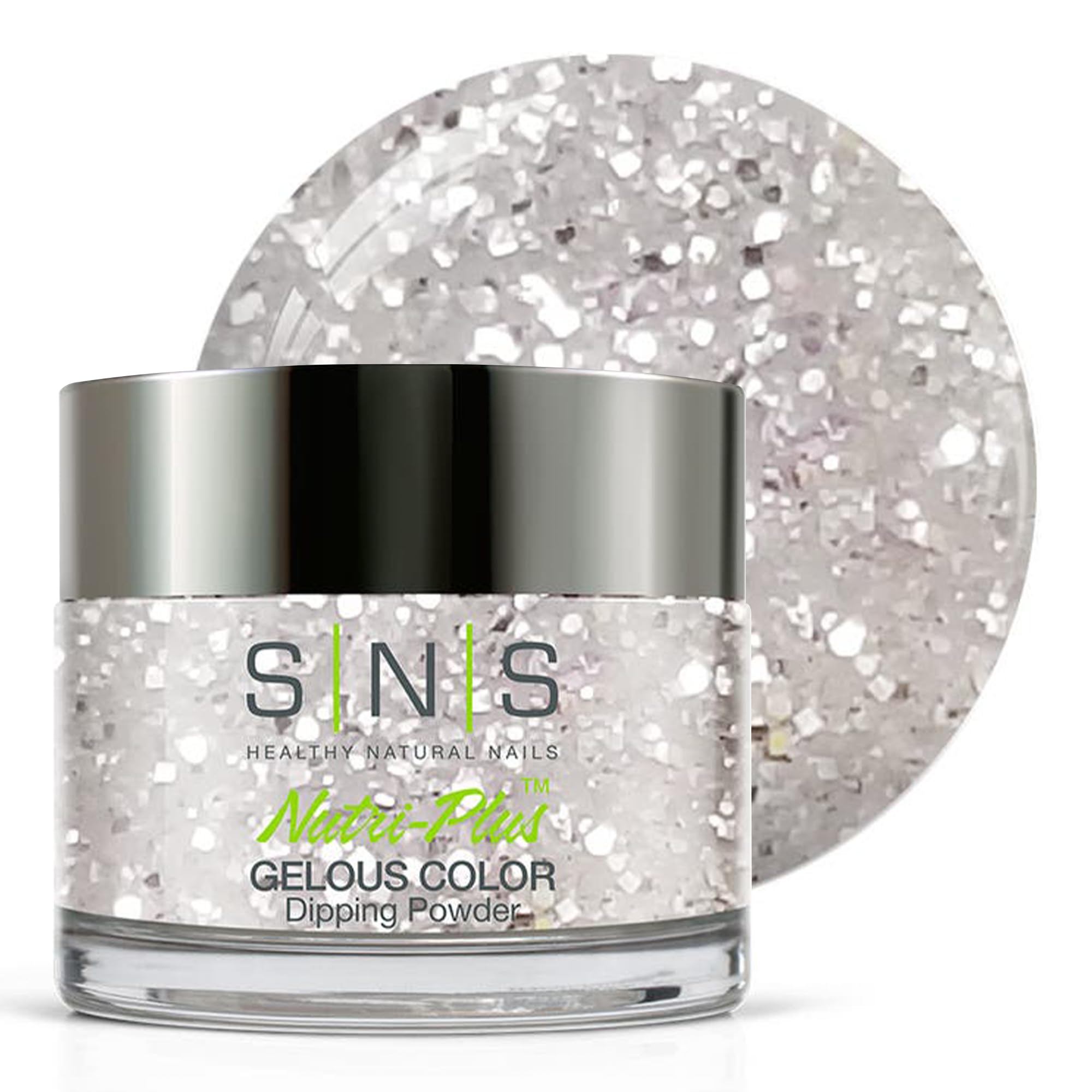 SNS Nail Dip Powder, Gelous Color Dipping Powder - Luxury Shades (Metallics/Silver, Glitter) - Long-Lasting Dip Nail Color Lasts 14 Days - Low-Odor &