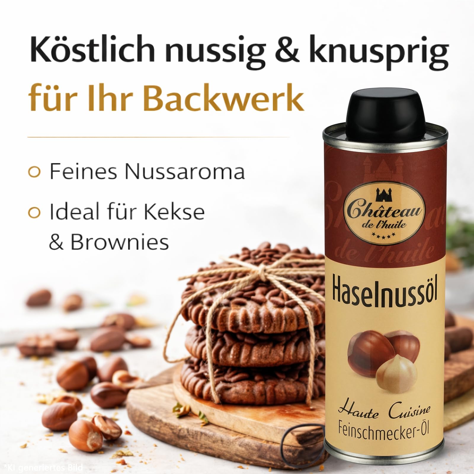 Château de l’huile Back-Set 3er – Premiumöl-Set, Gourmet Öl Geschenkset | Mandelöl, Aprikosenkernöl & Haselnussöl – Kaltgepresst & geröstet – Ideal zum Backen, Verfeinern & Genießen