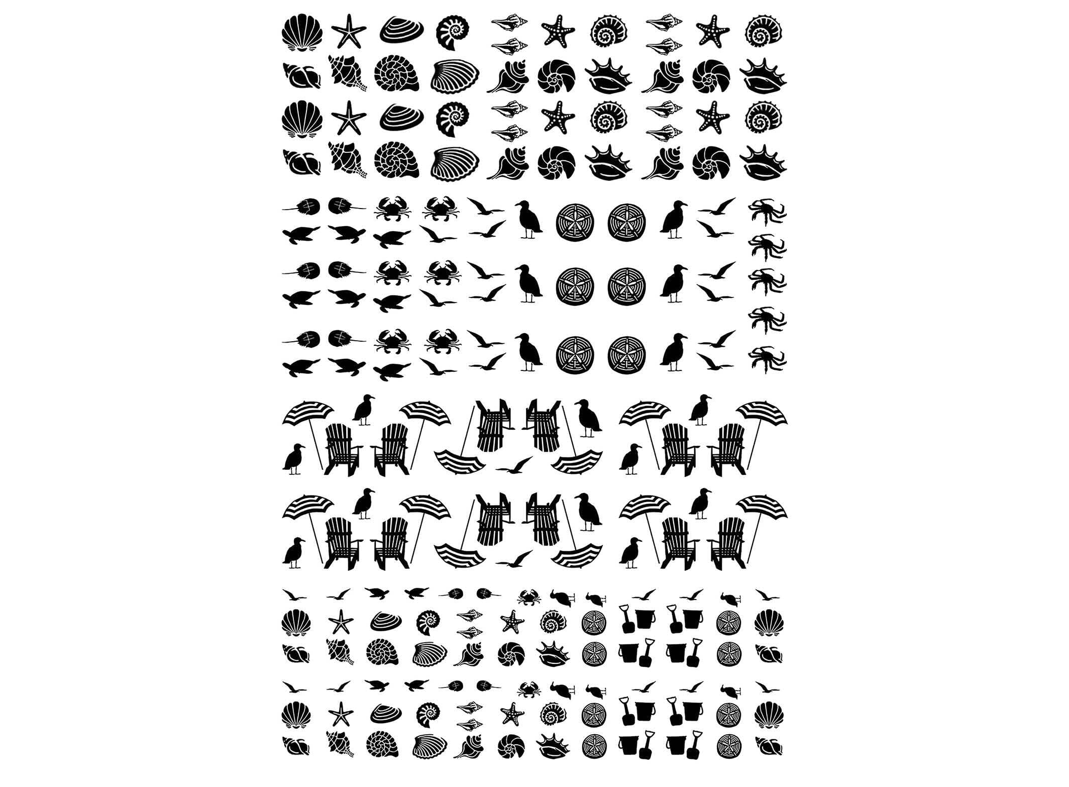 Beach Bits 185 pcs Black Fused Glass Decals