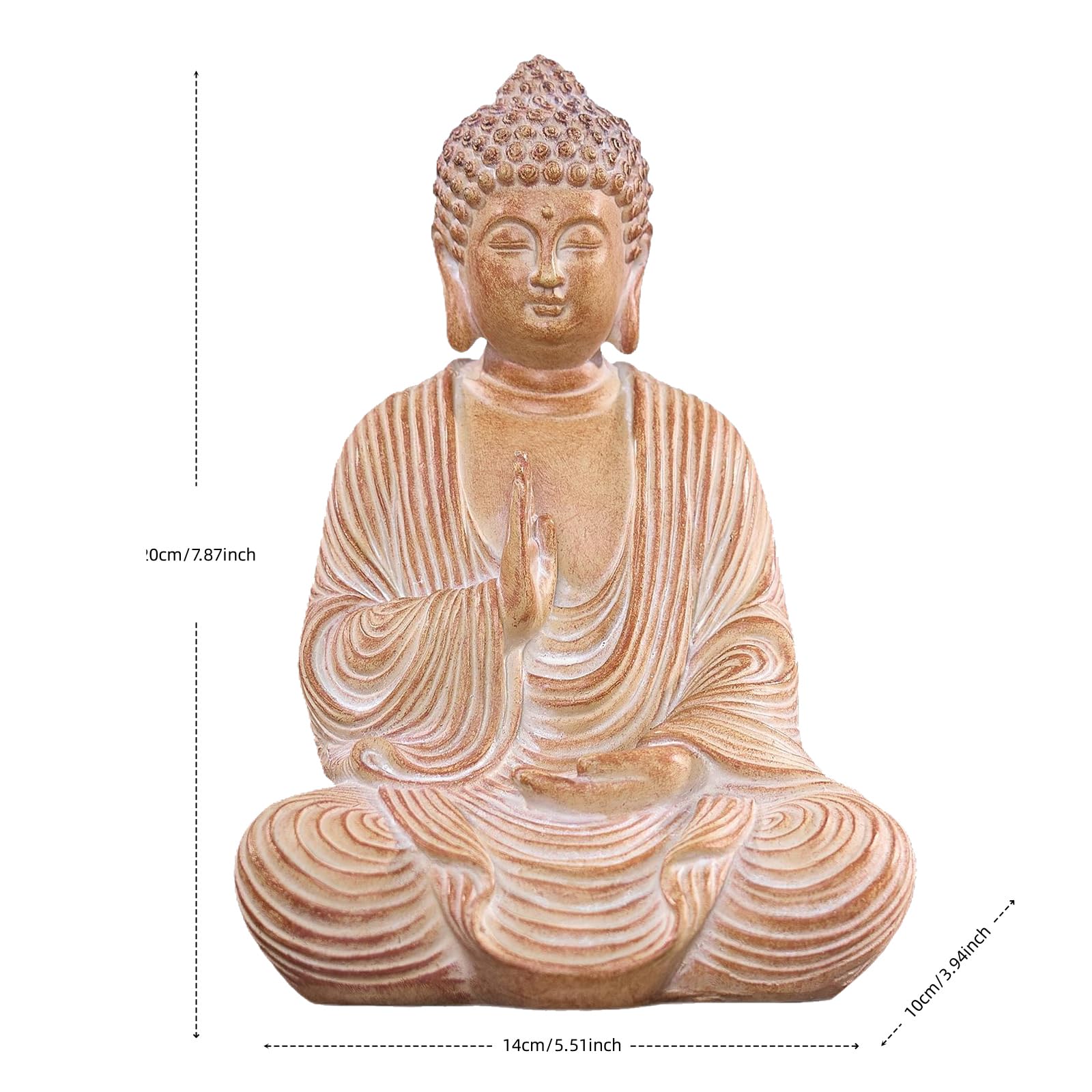 Amazon.com: Swaite Zen Buddha Statue - Hand Carved Wood Grain