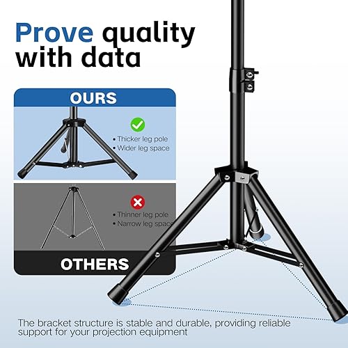 Miniatura 4 de Soporte para proyector, soporte de carga de 33 libras y altura ajustable de 22 a 55 pulgadas, para proyector, computadora portátil, equipo de DJ