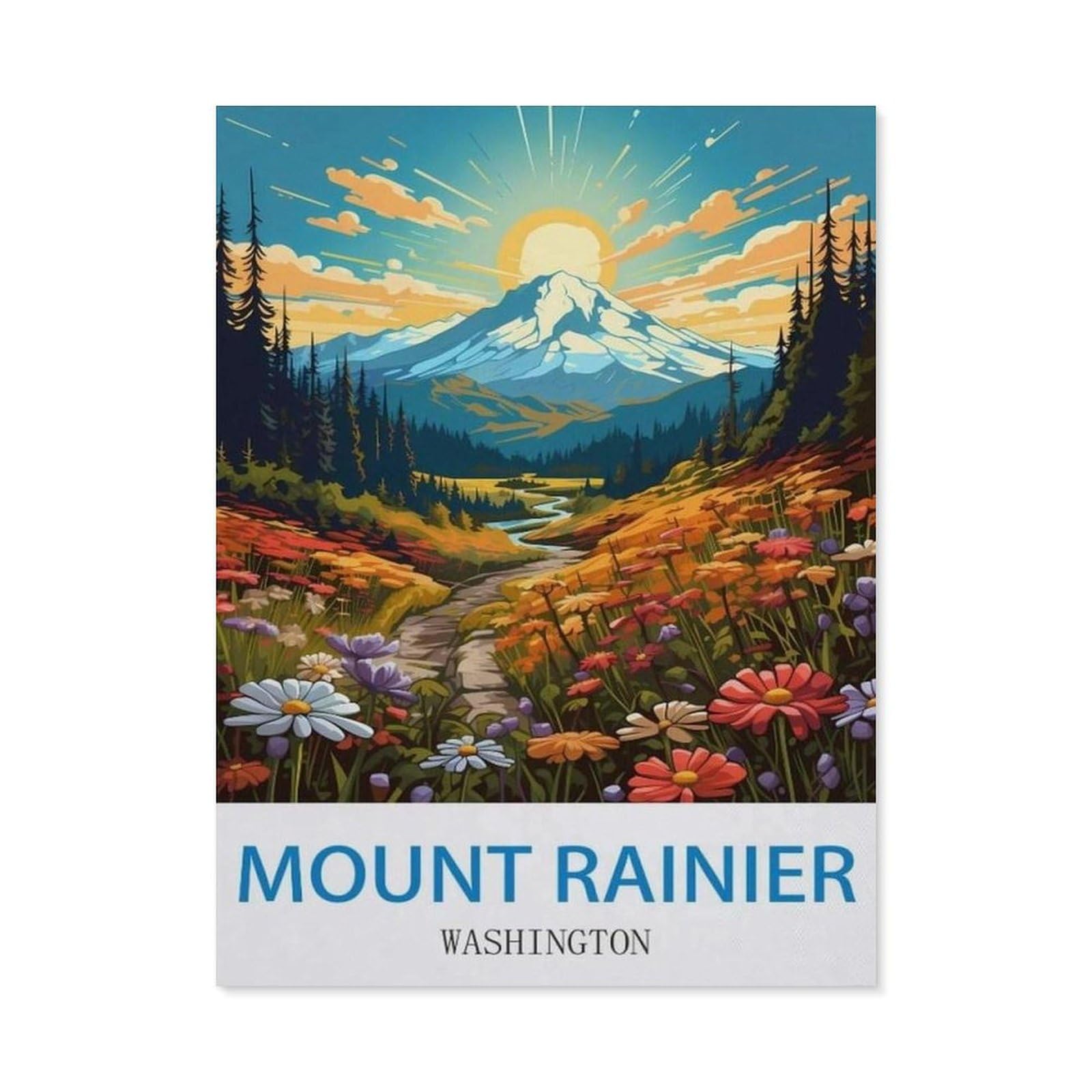 BEAYODKP DIY 5D Diamond Painting，Mount Rainier Washington（30x40cm）