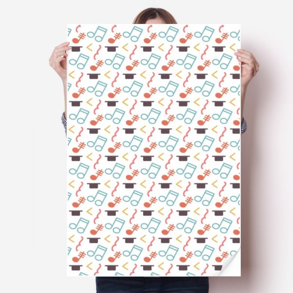 Poster notes de musique multicolore pour salon déco murale DIYthinker