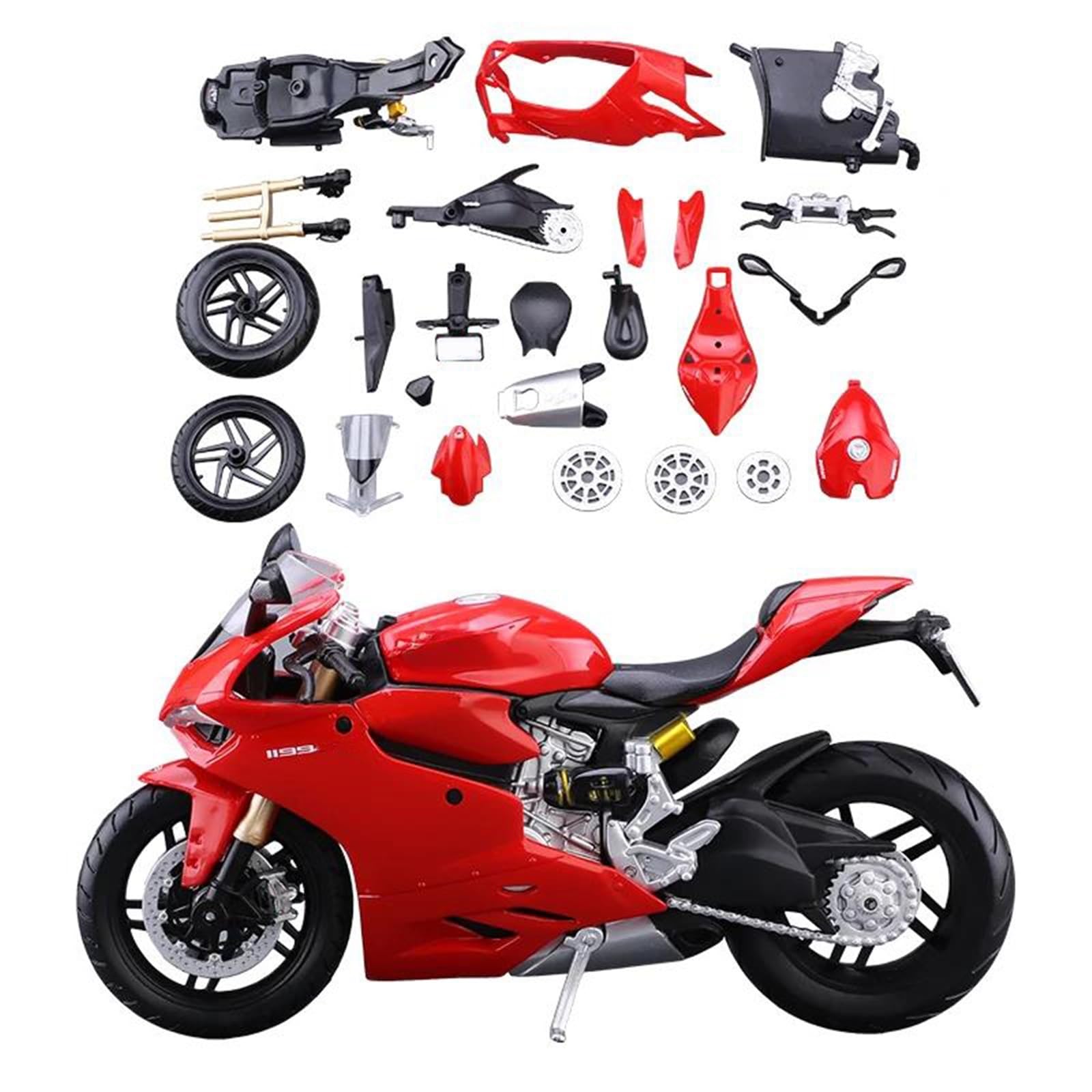 Modelo a Escala de Moto Juguete De Simulación, Regalo Colección, Escala 1:12, para Ducati 1199 Panigale, Versión para Ensamblar, Modelo Motocicleta Aleación, Metal Fundido A Presión