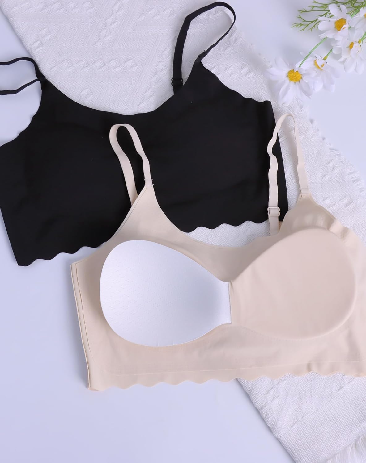 Finihen Teen Girls Seamless Training Bra No Show Sports Bra with Removable Padding Adjustable Strap Multipack. - Image 5