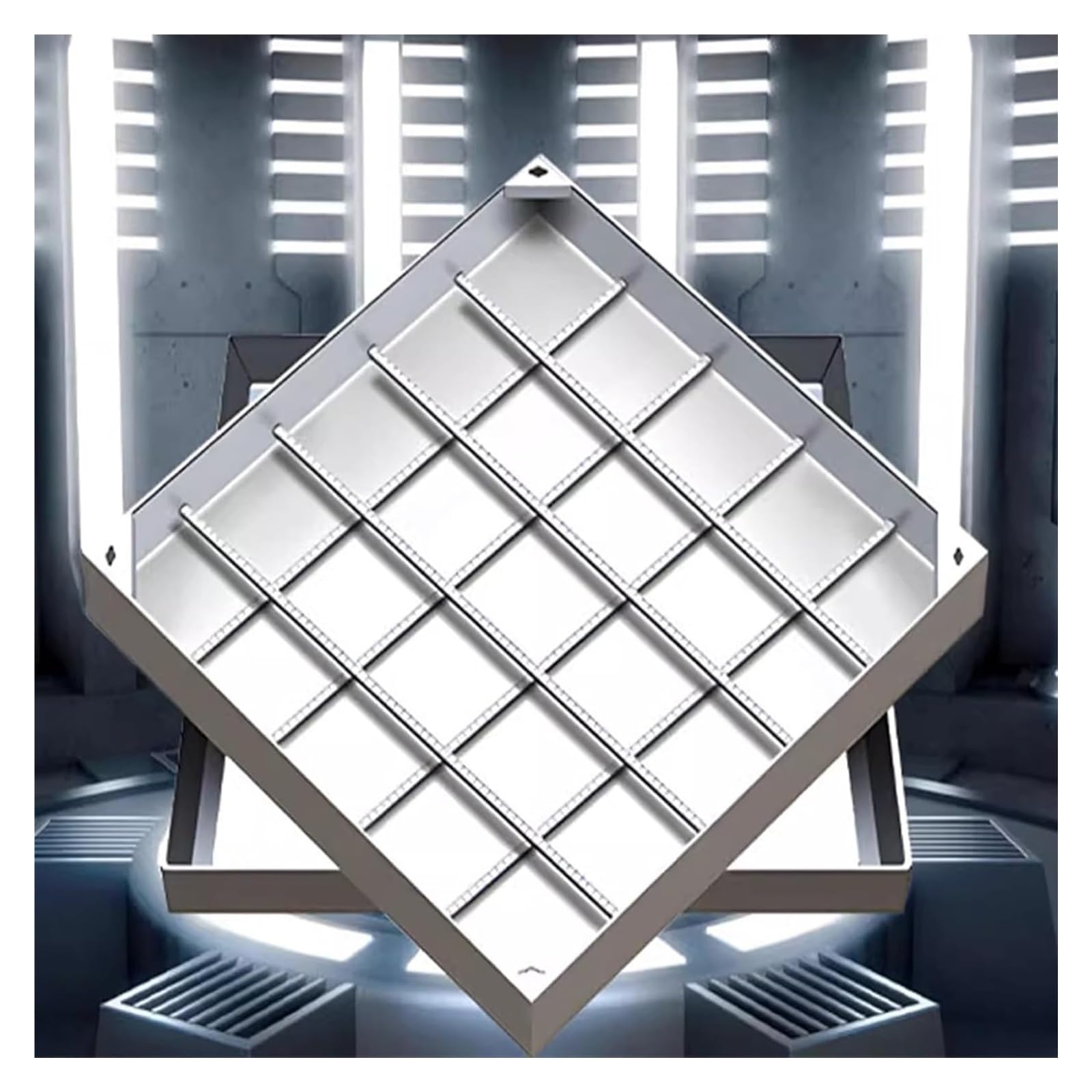GJMSSMY Invisible Manhole Covers and Frames Square Integrated Drain Covers (300x300mm/11.8x11.8in) Durable Flush Design for Sewage Treatment Heavy-Duty Access Solutions