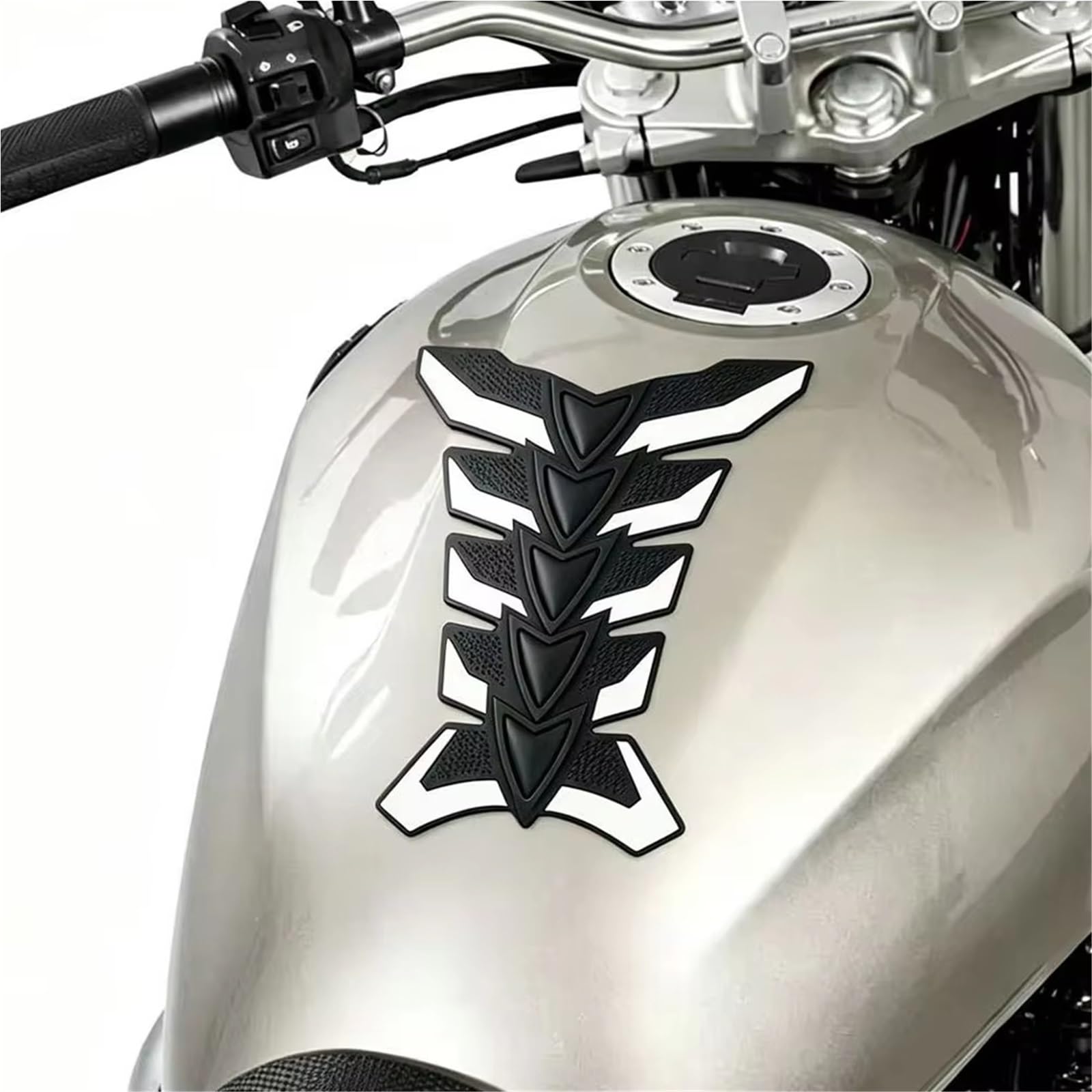 Sticker Serbatoio Moto Pellicole Per Tappi Serbatoio Carburante Moto Per Suzuki | Decalcomanie Per Adesivo Per Protezione Serbatoio Smerigliato Per Moto(Black)