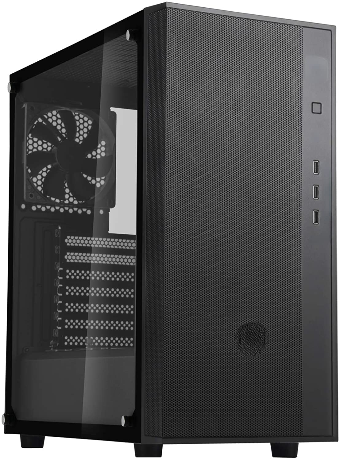 Computer Case QY-004 ATX Gaming Case, Tinted Tempered Glass, RGB Integrated, PSU Shroud Design, Deta