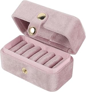 Abaodam Caixa Pequena Caixa De Jóias Pequena Menina Anel De Armazenamento Brincos Caixa De Jóias Jóias De Viagem Rack De Jóias Mini Caixa De Armazenamento Anel De Flanela Organizador De