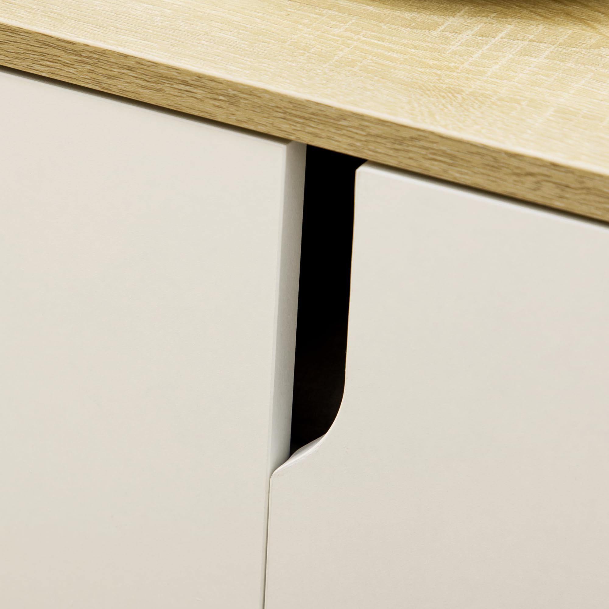 HOMCOM Mueble Zapatero Moderno Estrecho 80x30x80 cm Natural y Blanco