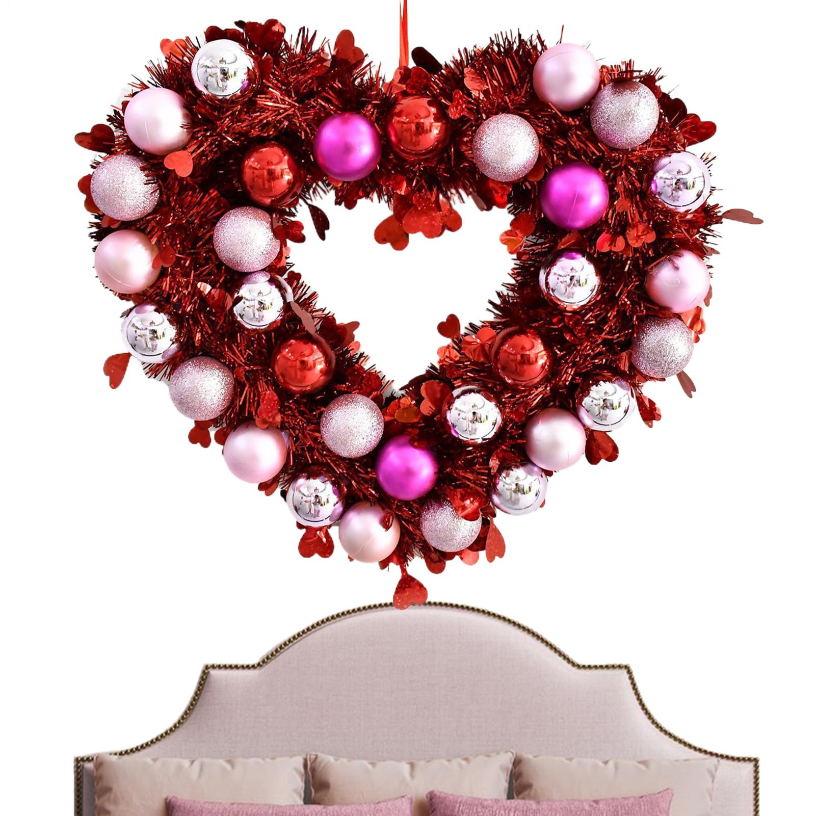 Couronne Saint-Valentin pour porte déco festive mariage 31x36