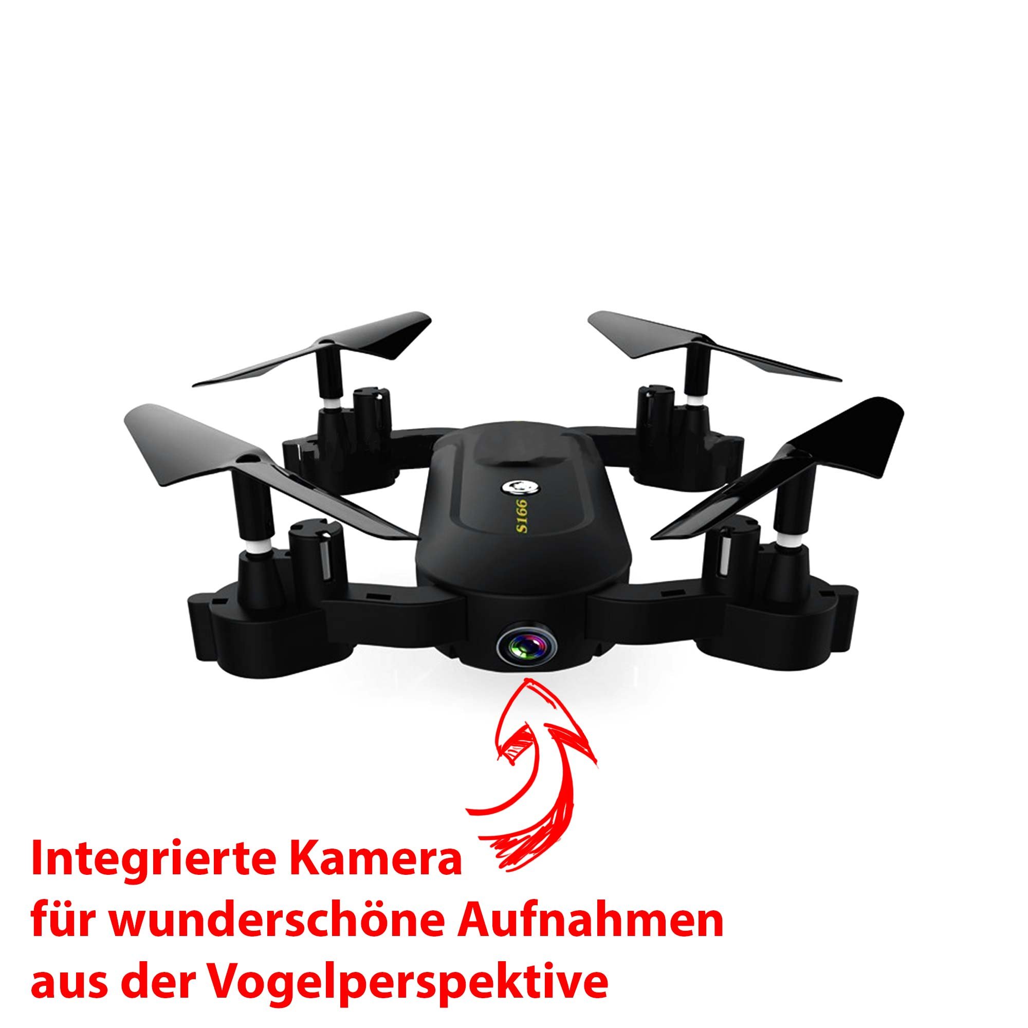 RC ferngesteuerte 4-Kanal mini Drohne mit FPV WiFi Kamera für Live-Videos auf Smartphone und VR-Brille, 3D-Flip Flying-Ball LED Drone mit Schutz-Käfig, Spielzeug Quadrocopter für Kinder und Erwachsene