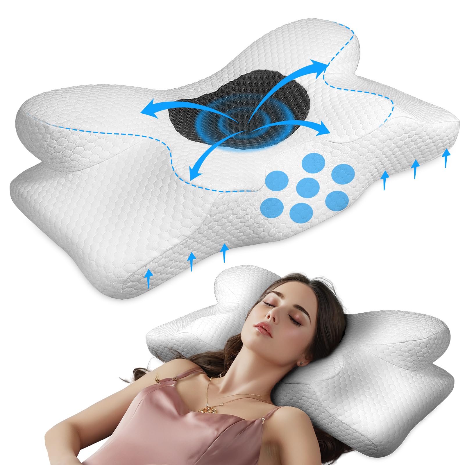 Amazon.com: oivxzp Bull Horn Shaped Cervical Pillow for Neck