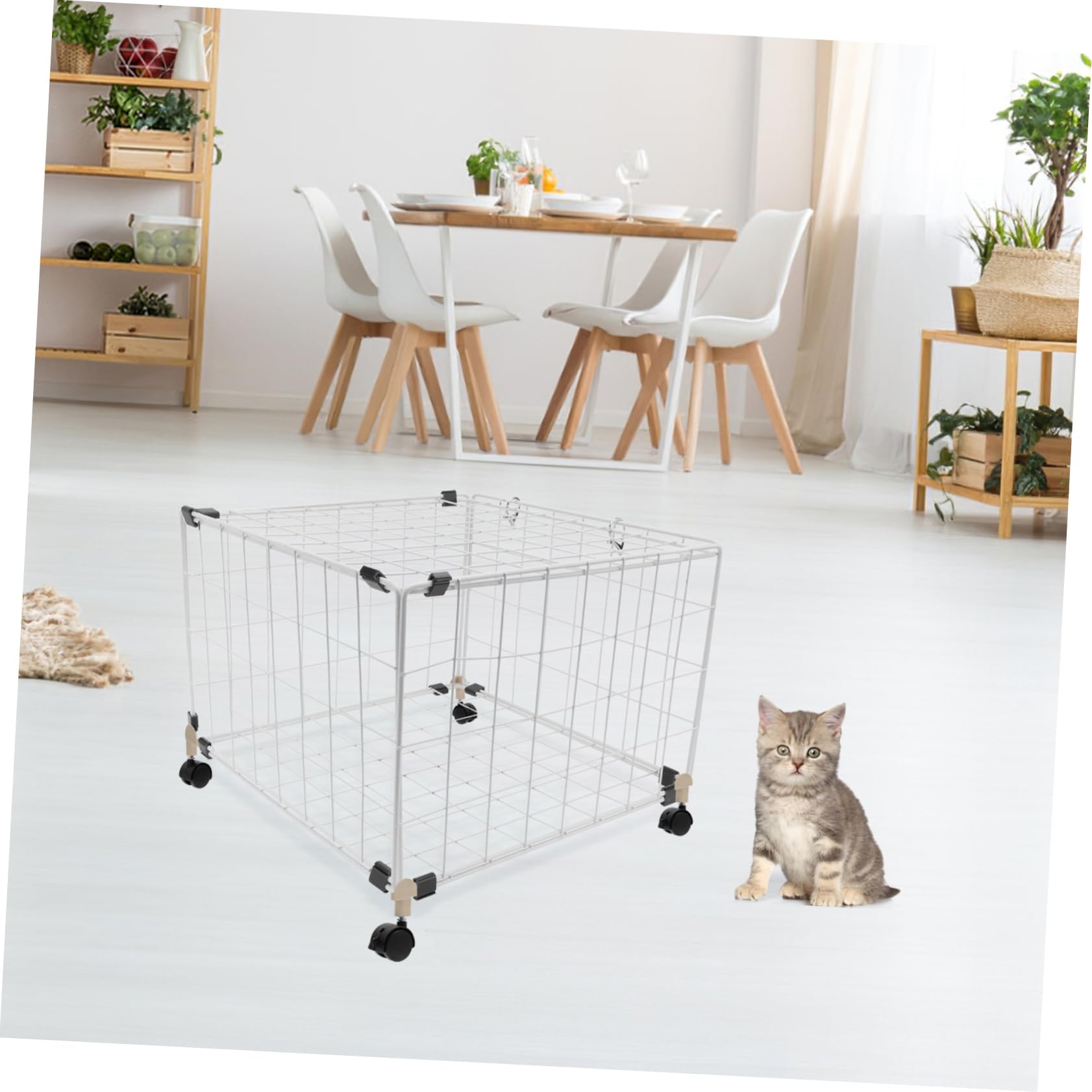Toddmomy Katzenkäfigrollen aus Abs und Eisen 4 Stück mit Sicherem Design für Haustierkäfige und Katzentransporter mit Hoher Mobilität