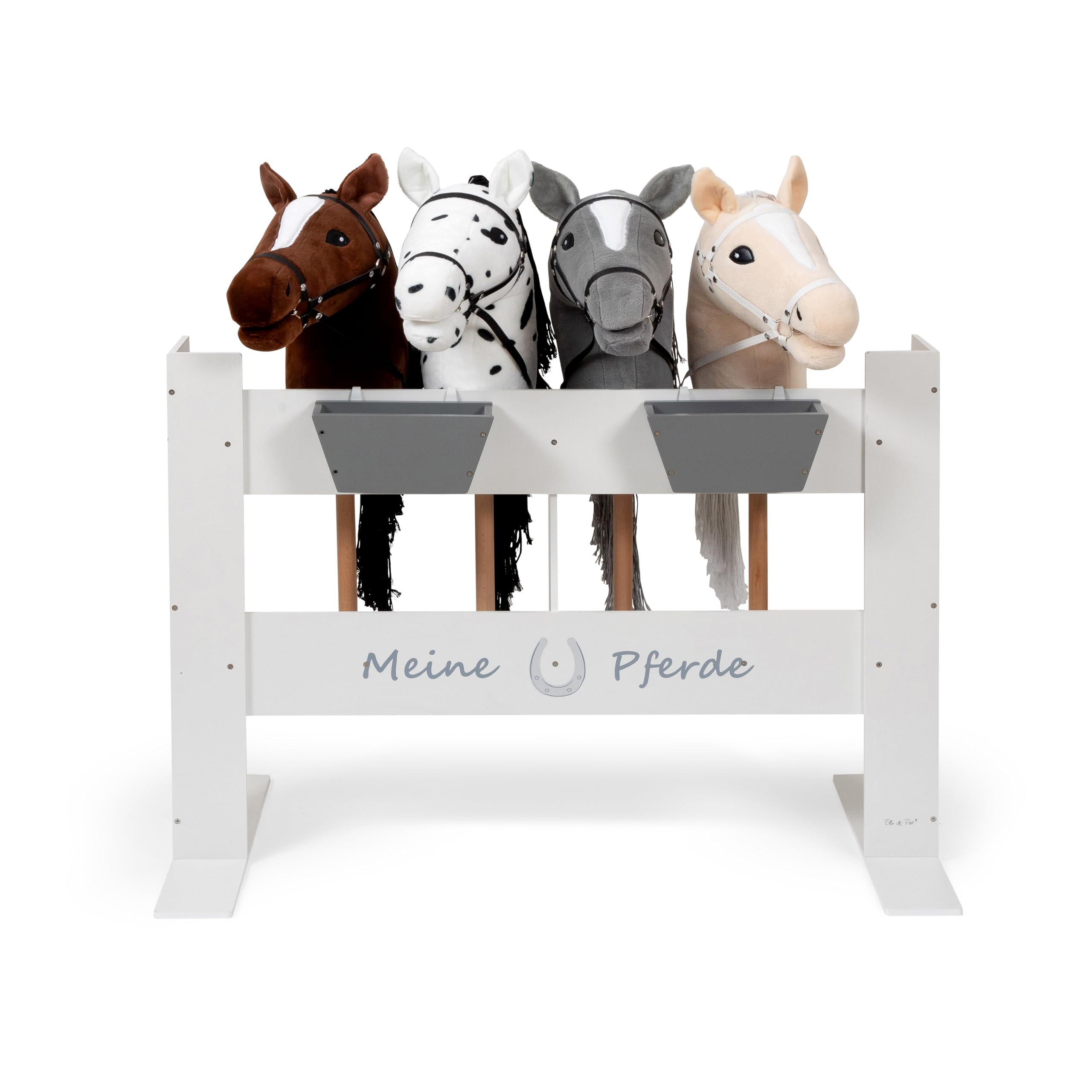 Ella & Piet FENCY Hobby Horse Ständer aus Holz für 4 Pferde Stall