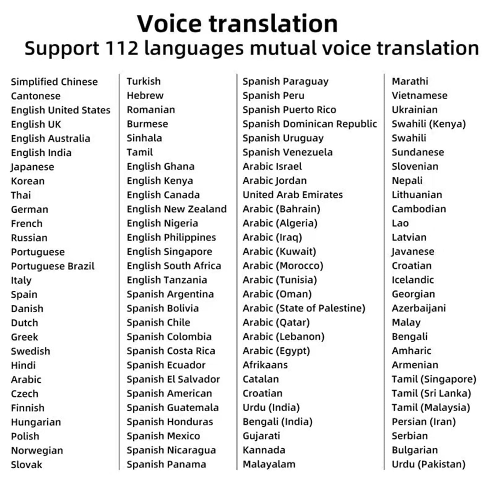 Dispositivo di traduzione Multiuso, Supporta la traduzione vocale tra 112 Lingue per Studenti, Professionisti, viaggiatori e dislessia
